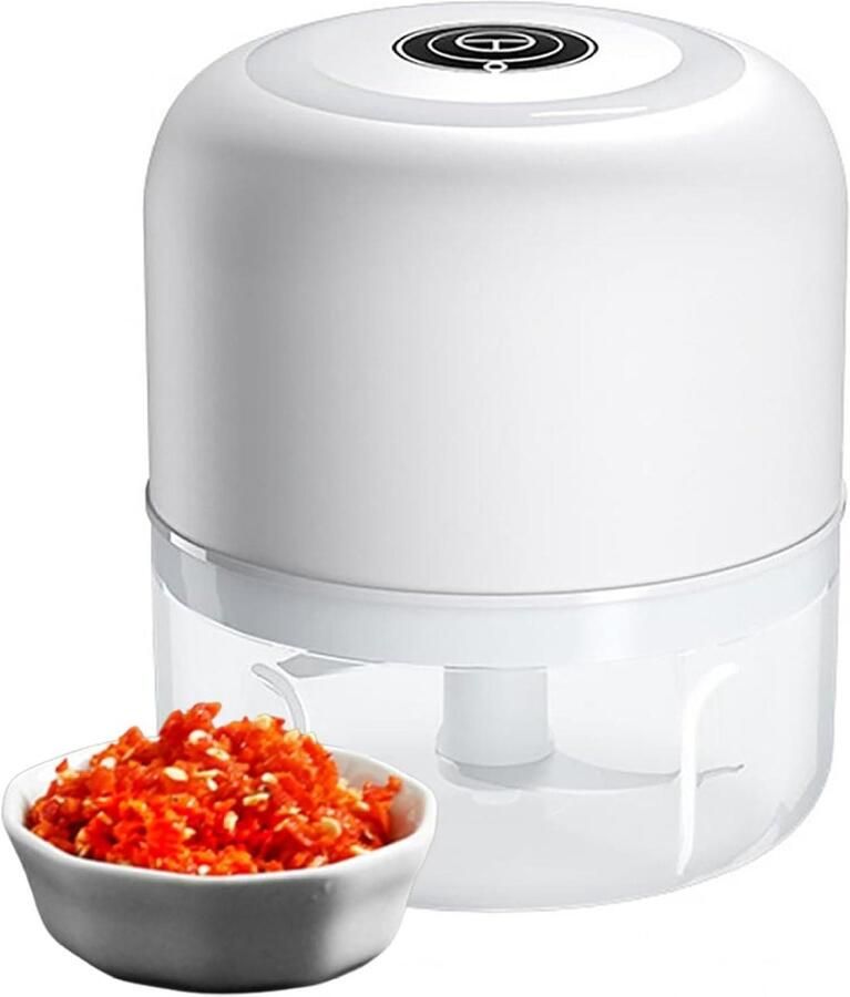 Mini Keukenmachine Kleine Hakker Snel Ingrediënten Snijden Oplaadbaar Via USB 100ML Capaciteit Wit