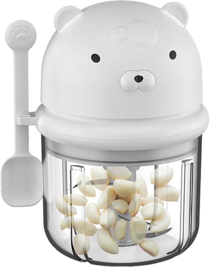 Mini Keukenmachine Knoflookhakker Hakmolen Eten Bereiden Krachtige Motor 350 ml Wit