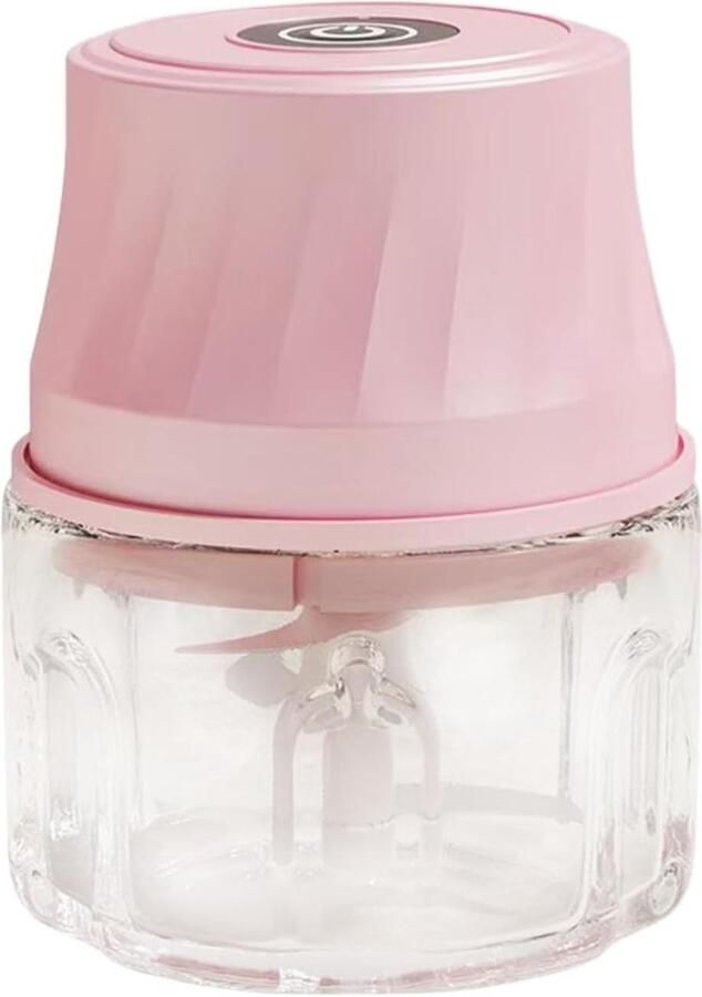 Mini Keukenmachine Voedsel Hakker Processor Groente Snijden Eenknopsbediening 350ml Roze