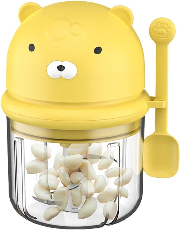 Mini Knoflook Hakker Keukenmachine Groente Snijder Snel Ingrediënten Verwerken Draadloos En Stil 350 ml Geel