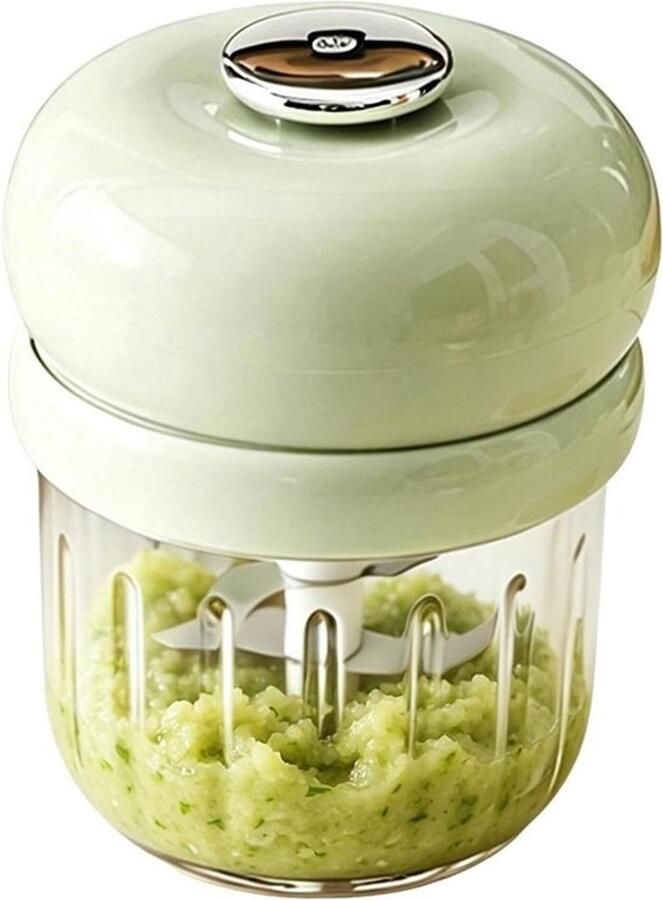 Mini Knoflookhakker Keukenmachine Voedselpers Snel Ingrediënten Hakken Kindvriendelijke Bereiding 12 x 12 x 12 cm Groen