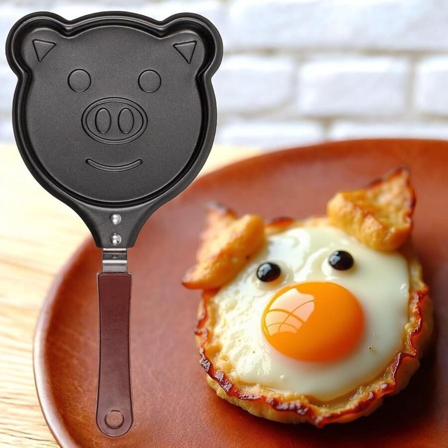 Mini-koekenpan Aluminium Antiaanbaklaag Draagbaar Voor Eieren en Pannenkoeken