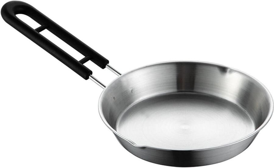 Mini koekenpan Anti-aanbak pan Eten bereiden Roestvrij staal Compact formaat Zilver