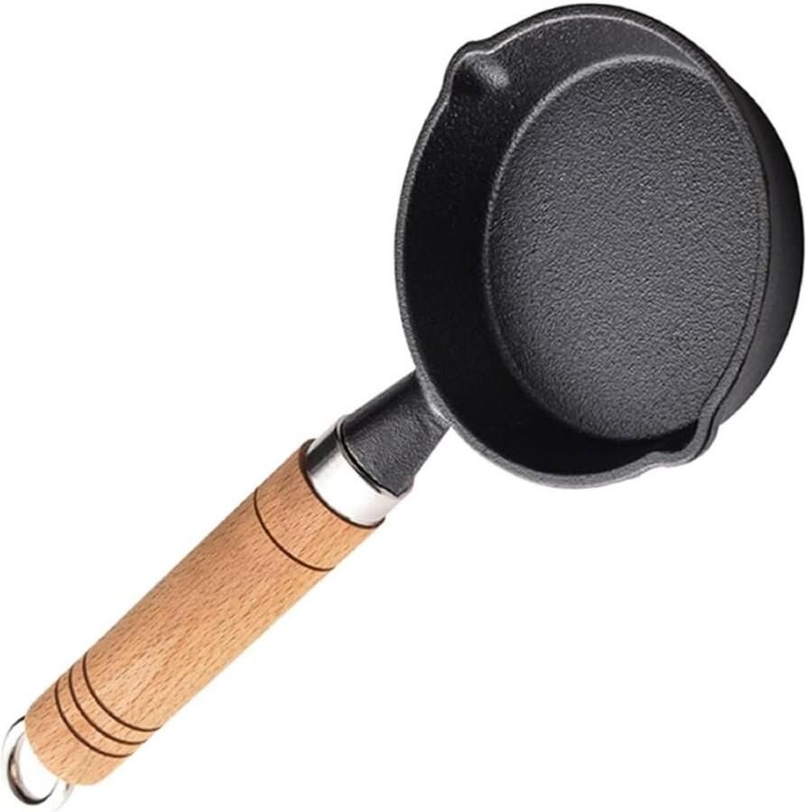 Mini Koekenpan Ei Ontbijt Maken Antiaanbaklaag 16 cm Zwart