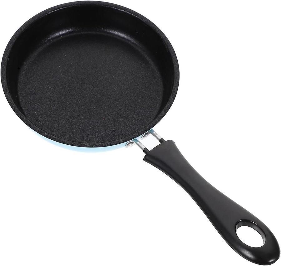 Mini Koekenpan Ei Pan Frituren Ontbijt Koken Gelijkmatige Warmte 25x13x3 cm Blauw