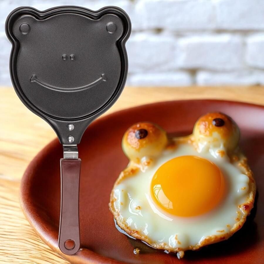 Mini Koekenpan Ei Pan Grappige Vormen Bakken Antiaanbaklaag Diameter 12 cm Zwart