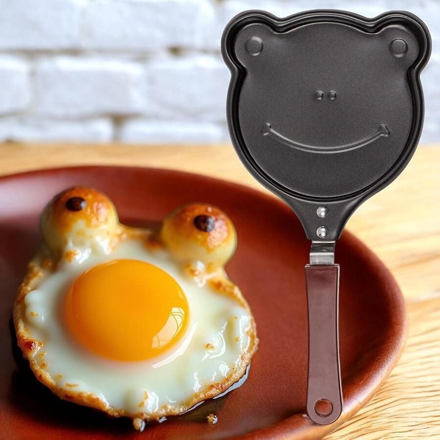 Mini Koekenpan Ei Pan Grappige Vormen Bakken Antiaanbaklaag Diameter 12 cm Zwart