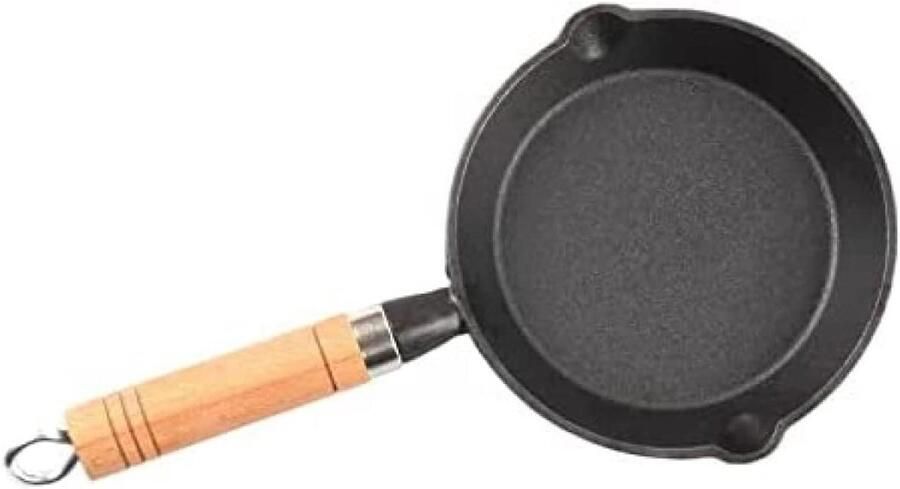 Mini Koekenpan Ei Pan Ontbijt Maken Gelijkmatige Warmte 10CM Zwart