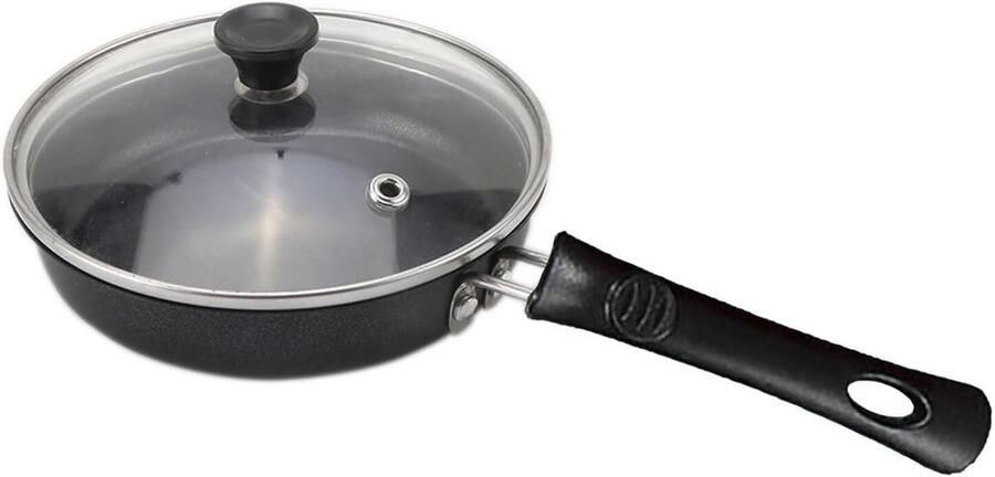 Mini Koekenpan Eierpan Antiaanbak Snelle Maaltijden Compact Formaat 12 cm Zwart