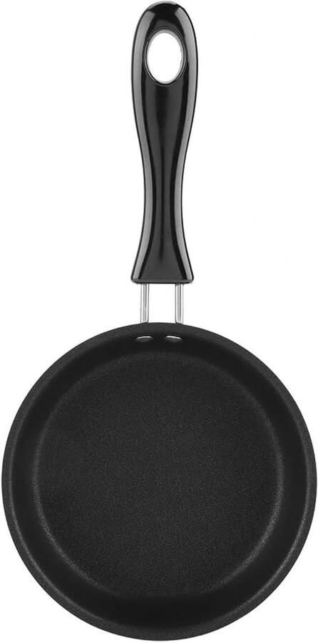 Mini Koekenpan Eierpan Bakplaat Kleine Maaltijden Bereiden Antiaanbaklaag 12 cm Diameter Zwart
