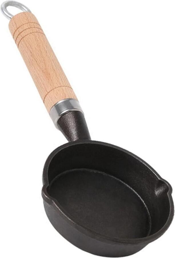 Mini Koekenpan Eierpan Gieter Individueel Koken Hitteverdeling 10cm Diameter Zwart