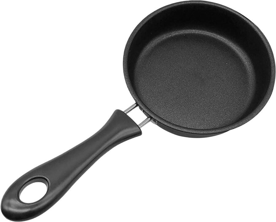 Mini Koekenpan Eierpan Gietijzer Ontbijt Bakken Antiaanbak Gietijzer 12 cm Zwart