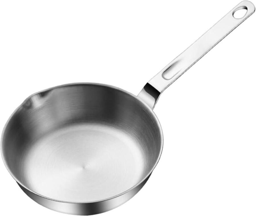 Mini Koekenpan Eierpan Gietrand Ontbijt Bereiden Gelijkmatige Warmte 10.14 x 5.23 Inch Zilver