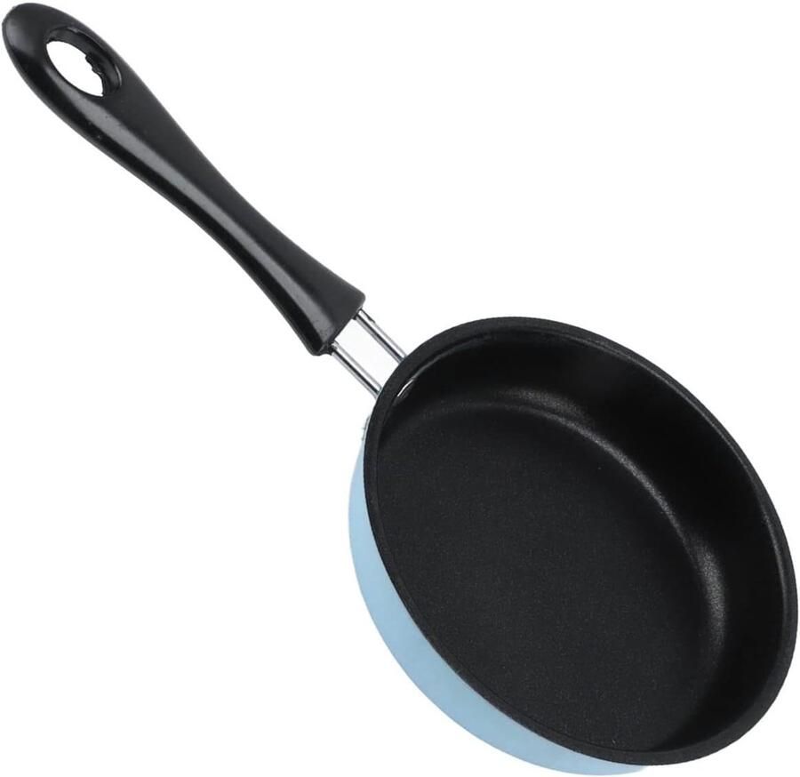Mini Koekenpan Eierpan Inductie Ontbijt Maken Antiaanbak Laag 12 Cm Doorsnede Blauw
