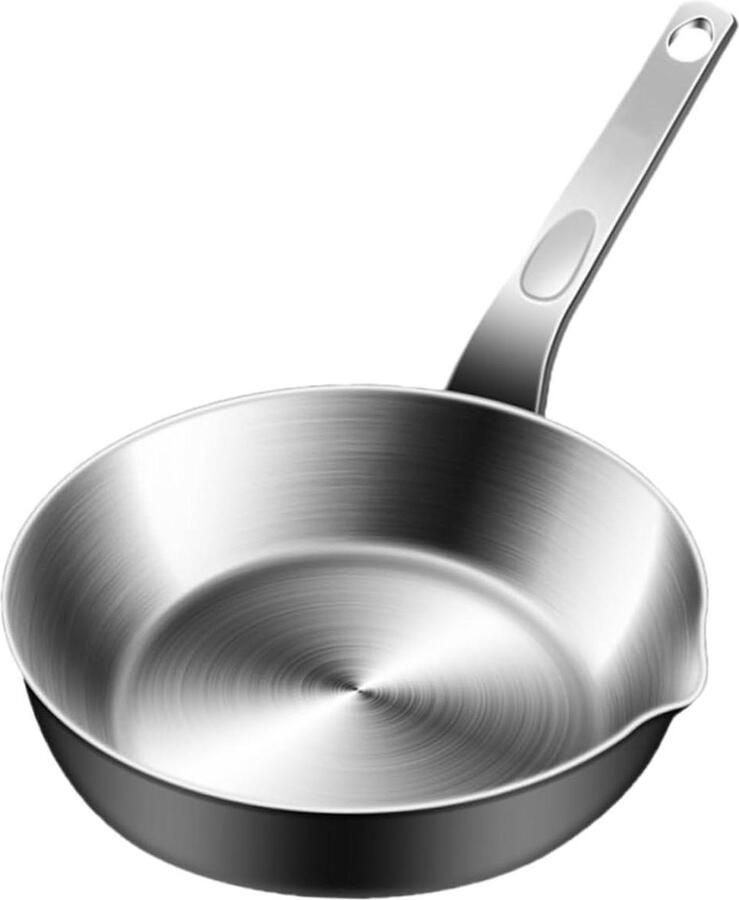 Mini Koekenpan Eierpan Kleine Pan Ontbijt Bakken Gelijkmatige Hitteverdeling 25.8 cm Zilver