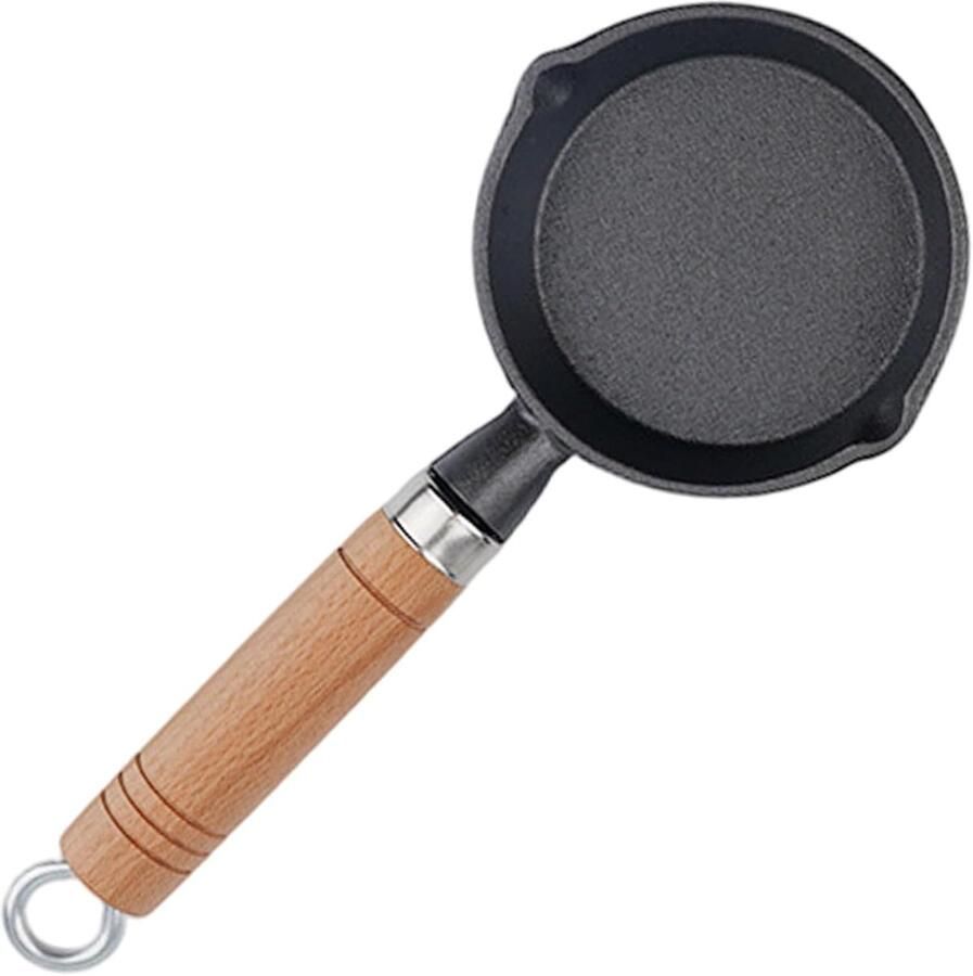Mini koekenpan Eierpan Kleine porties koken Dubbele schenktuiten 10.5 cm Zwart