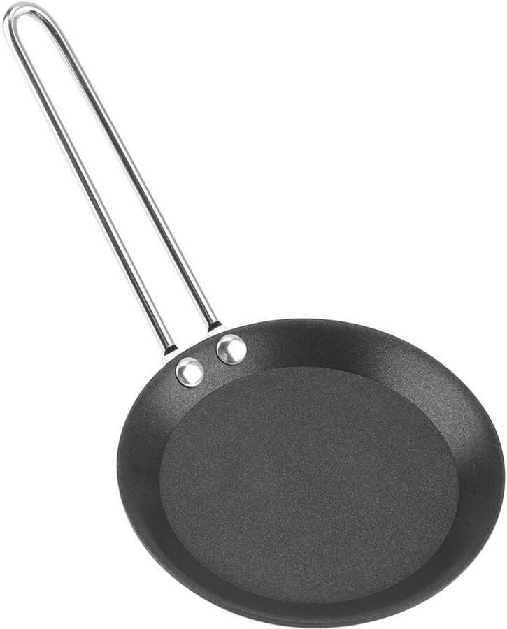 Mini Koekenpan Eierpan Kleine Wok Ontbijt Maken Compact Formaat 12 cm Diameter Zwart