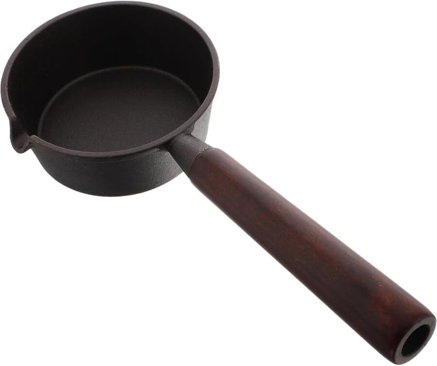 Mini Koekenpan Eierpan Koekenpan Ontbijt Bakken Gietijzeren Pan 12 cm Zwart