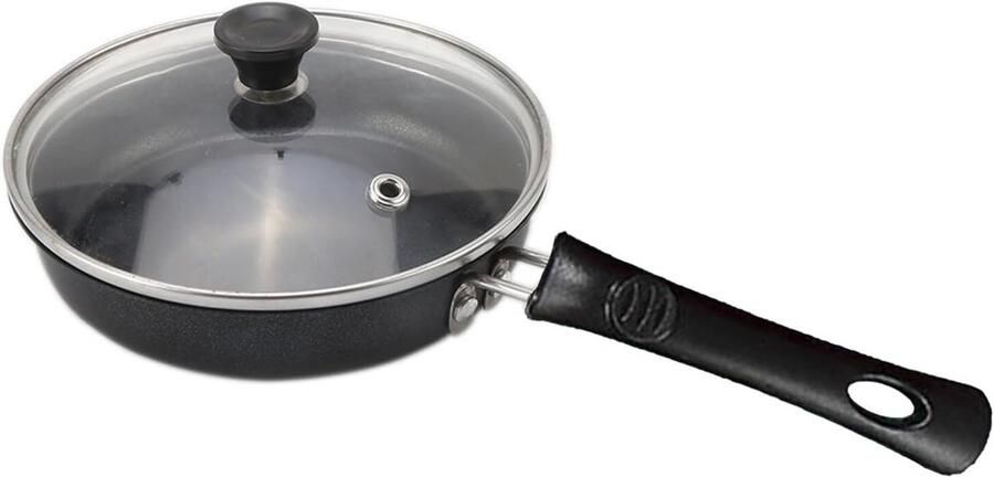 Mini Koekenpan Eierpan Omeletpan Kleine Porties Maken Maifan Steen Coating 12CM Diameter Zwart