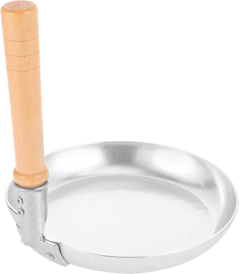 Mini Koekenpan Eierpan Omeletpan Ontbijt Maken Non-stick Coating 18.5 cm Zilver Khaki