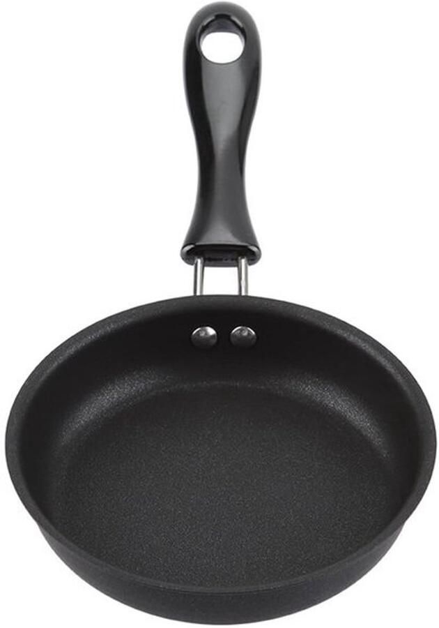 Mini Koekenpan Eierpan Ontbijt Maken Ergonomisch Handvat 12cm Diameter Zwart