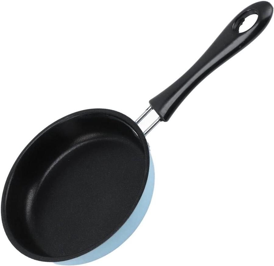 Mini Koekenpan Eierpan Ontbijtpan Koken voor één Antiaanbaklaag 12 cm Blauw