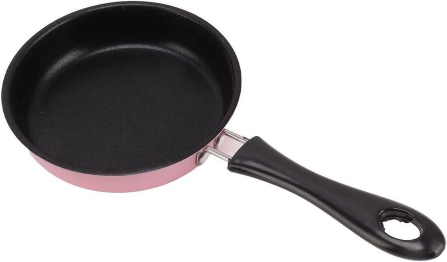 Mini Koekenpan Eierpan Ontbijtpan Snelle Maaltijden Bereiden Hittebestendige Handgreep 12 cm Roze