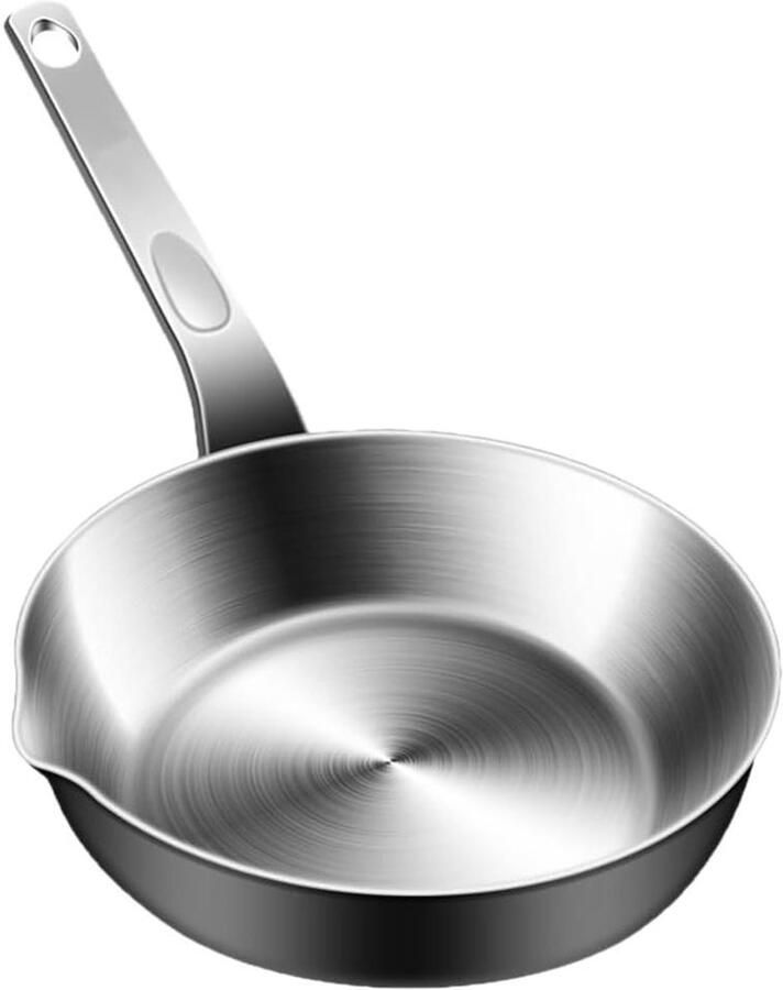 Mini Koekenpan Eierpan Pannenkoekenpan Koken voor één Met Schenktuit 25.8 cm Zilver