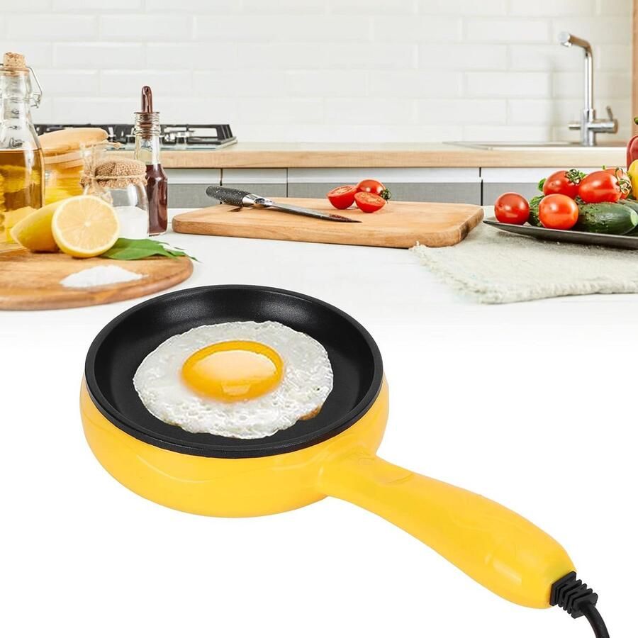 Mini Koekenpan Elektrische Pan Snelle Maaltijden Anti-aanbaklaag 34 x 17 cm Zwart