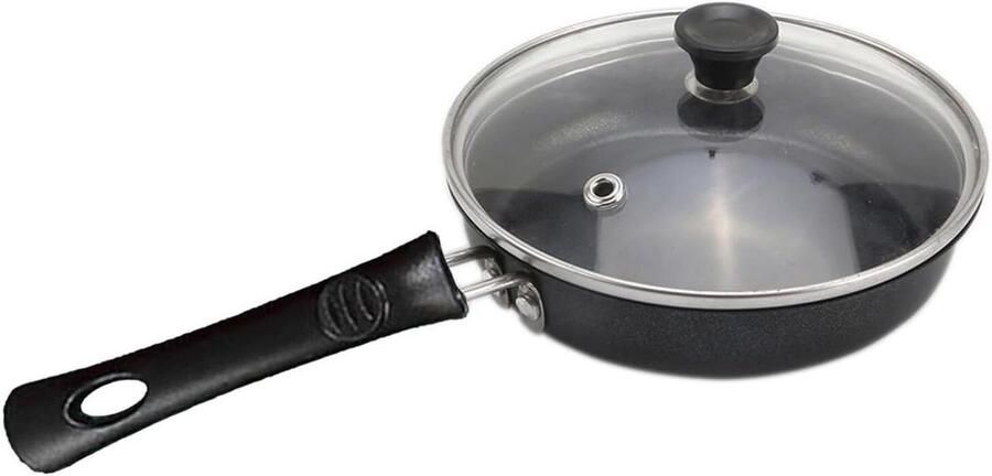 Mini-koekenpan Enkel ei pan Snel ontbijten Antiaanbaklaag 12 cm Zwart
