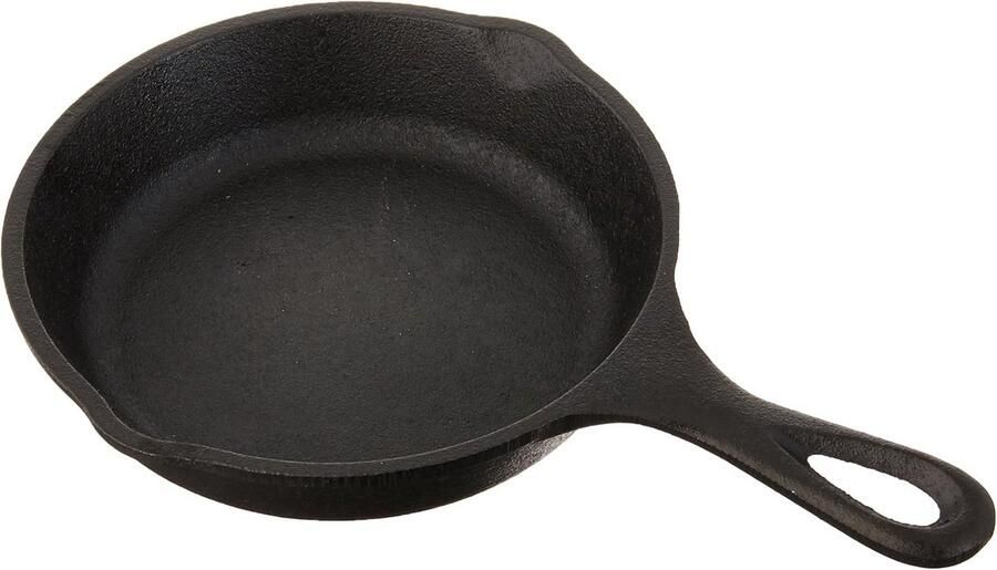 Mini Koekenpan Gietijzeren Pan Kleine Gerechten Voorgekruid Direct 5 Inch Zwart