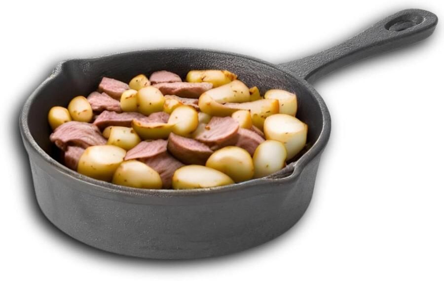 Mini Koekenpan Gietijzeren Pan Koken en Bakken Antiaanbaklaag 3118 g Inhoud Zwart