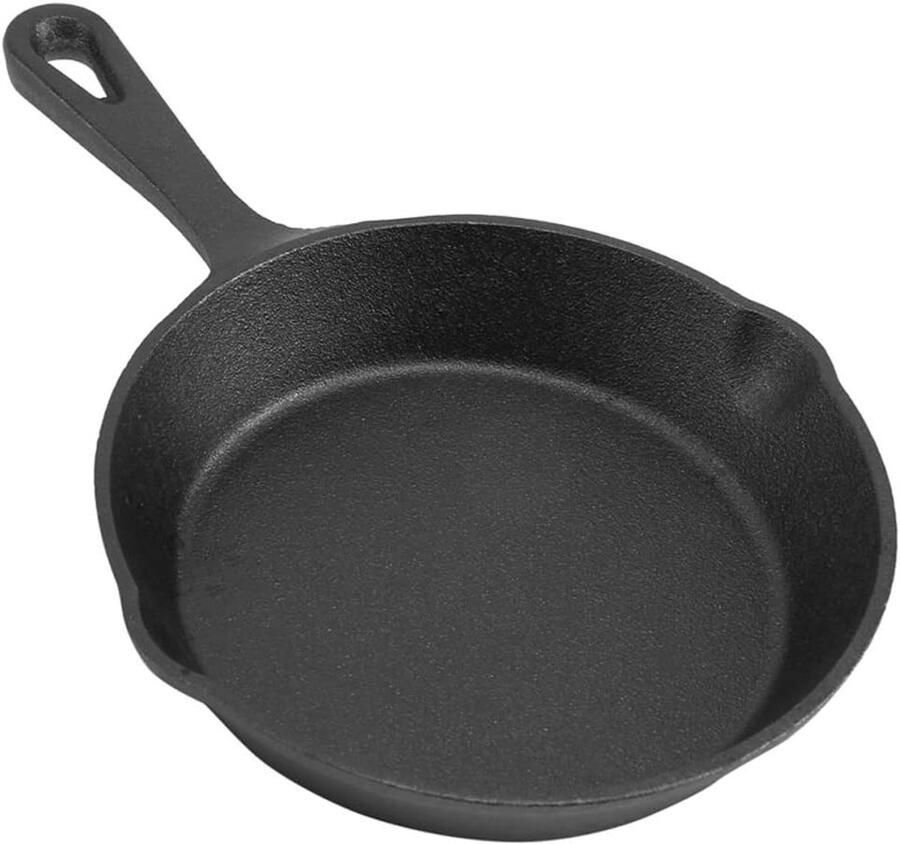 Mini Koekenpan Gietijzeren Pan Ontbijt Maken Antiaanbaklaag Kleine Formaat Zwart