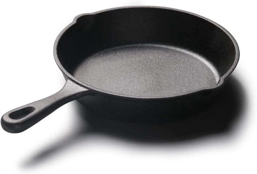 Mini Koekenpan Gietijzeren Pan Ontbijt Maken Gelijkmatige Warmteverdeling 20 cm Diameter Zwart