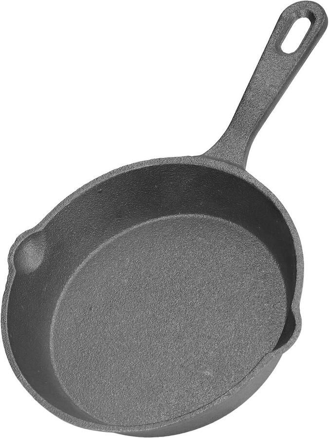 Mini-koekenpan Gietijzeren pan Pannenkoeken bakken Antiaanbaklaag 14 cm Zwart