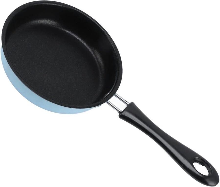 Mini koekenpan Kleine bakpan Ontbijt bereiden Antiaanbaklaag 12 cm diameter Blauw