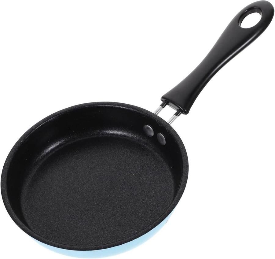 Mini Koekenpan Kleine Koekenpan Ei Pan Ontbijt Bakken Non-stick Coating 25x13x3cm Blauw