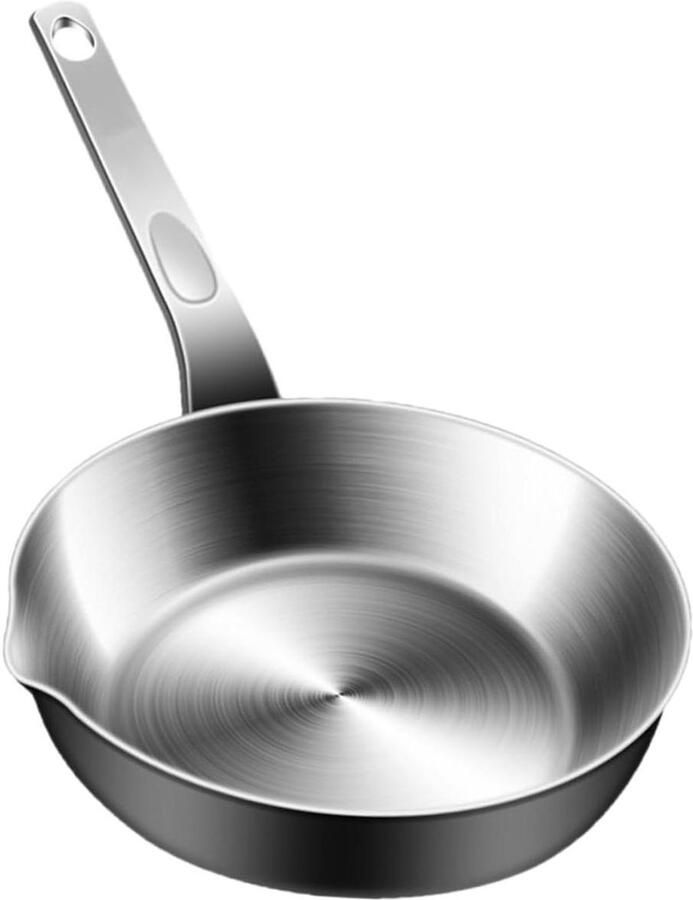 Mini Koekenpan Kleine Koekenpan Ontbijt Bakken Met Schenktuit 25.8 cm Zilver
