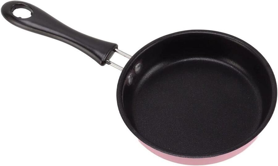 Mini koekenpan Kleine koekenpan Ontbijt maken Antiaanbaklaag 12 cm Zwart