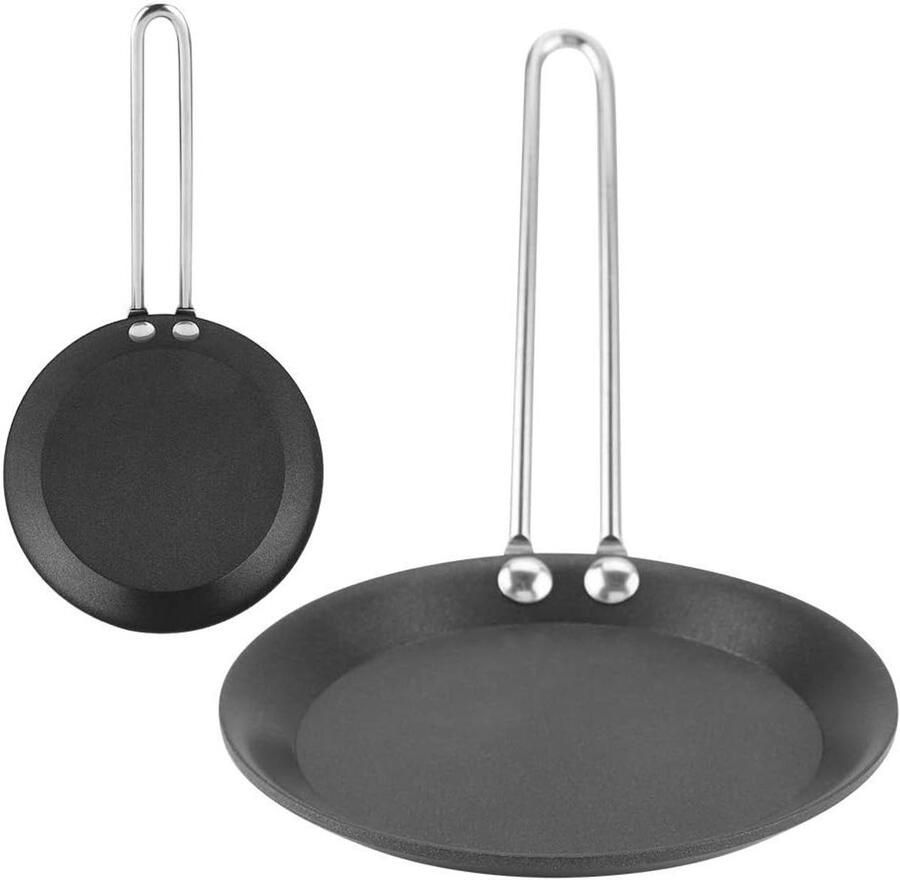 Mini Koekenpan Kleine Koekepan Eieren Bakken Duurzaam Gietijzer 12 cm Diameter Zwart