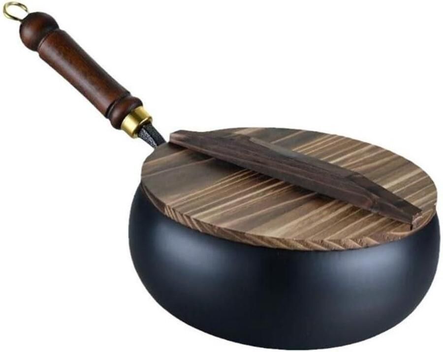 Mini koekenpan Kleine pan Eenvoudig koken Antiaanbaklaag 26.5 cm Zwart