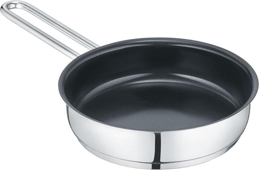 Mini Koekenpan Kleine Pan Kleine Porties Roestvrij Staal 16 cm Chroom