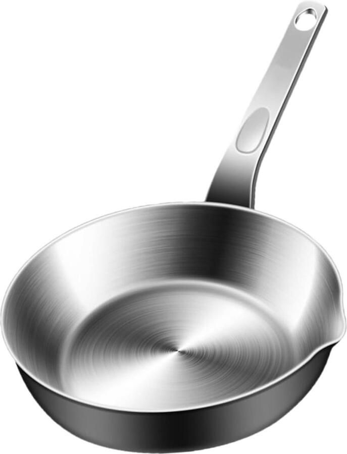 Mini Koekenpan Kleine Pan Ontbijt Maken Met Gietrand 25.8 cm Zilver
