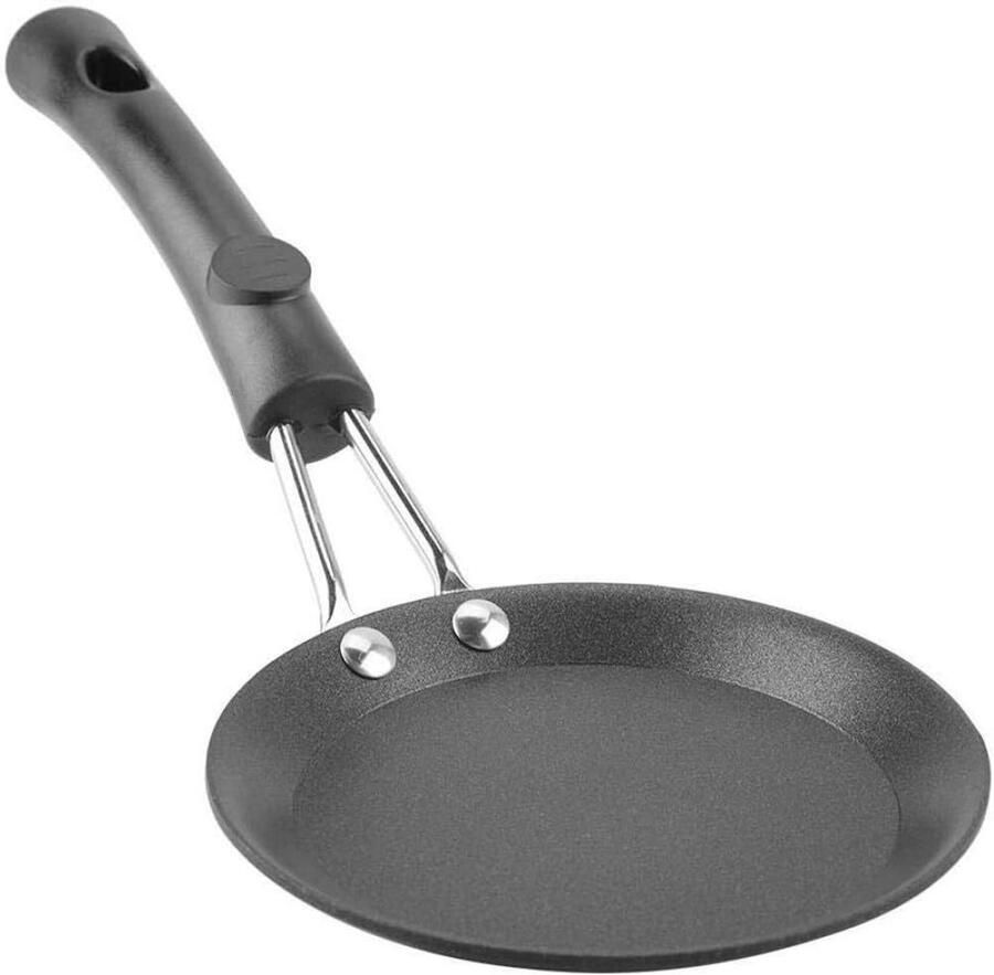 Mini koekenpan Kleine wok Ontbijt bakken Gietijzeren kwaliteit 12 cm Zwart