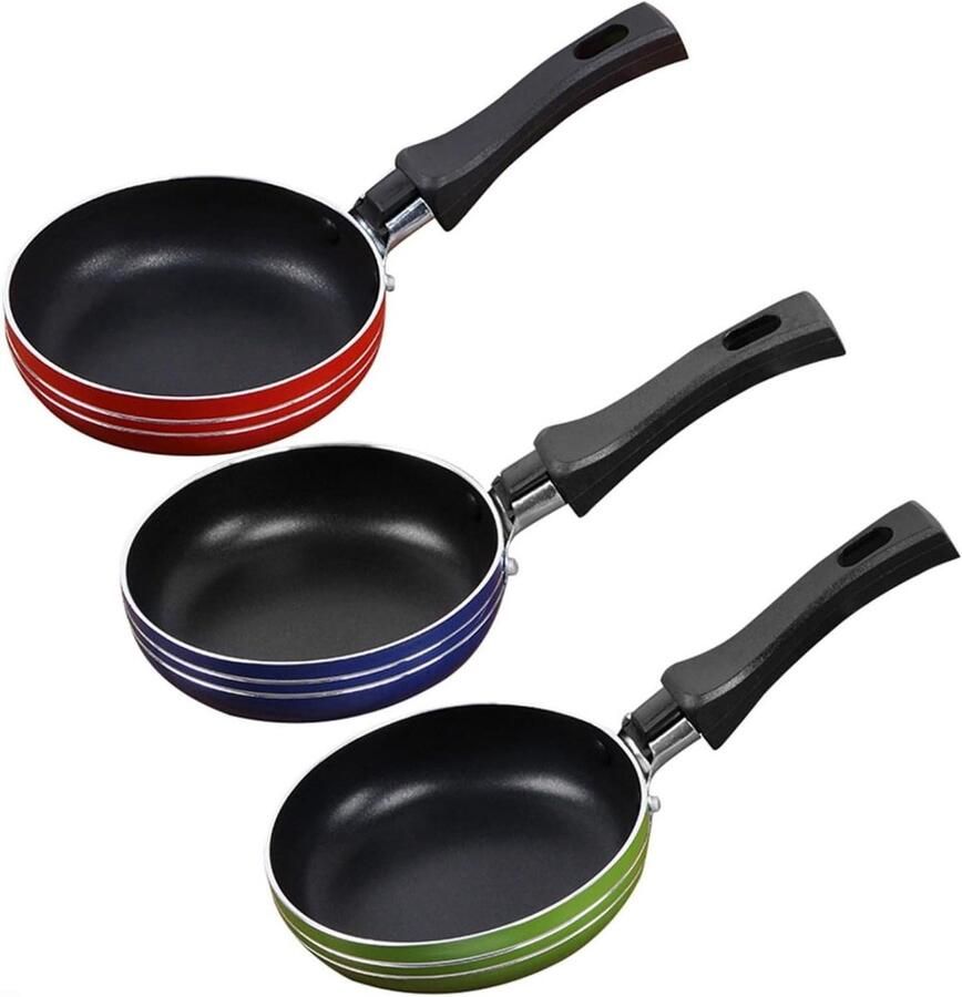 Mini Koekenpan Koekenpannetje Steelpan Ontbijt Bakken Antiaanbaklaag 14 cm Willekeurige Kleur