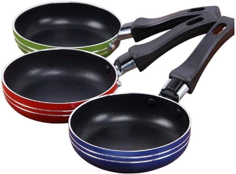 Mini Koekenpan Koekepan Klein Porties Bereiden Vaatwasserbestendig 12 cm Diameter Willekeurige Kleur