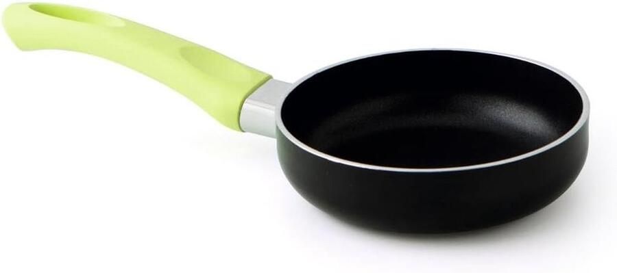 Mini Koekenpan Koekepan Klein Snel Bakken Antiaanbaklaag 14 cm Zwart Groen