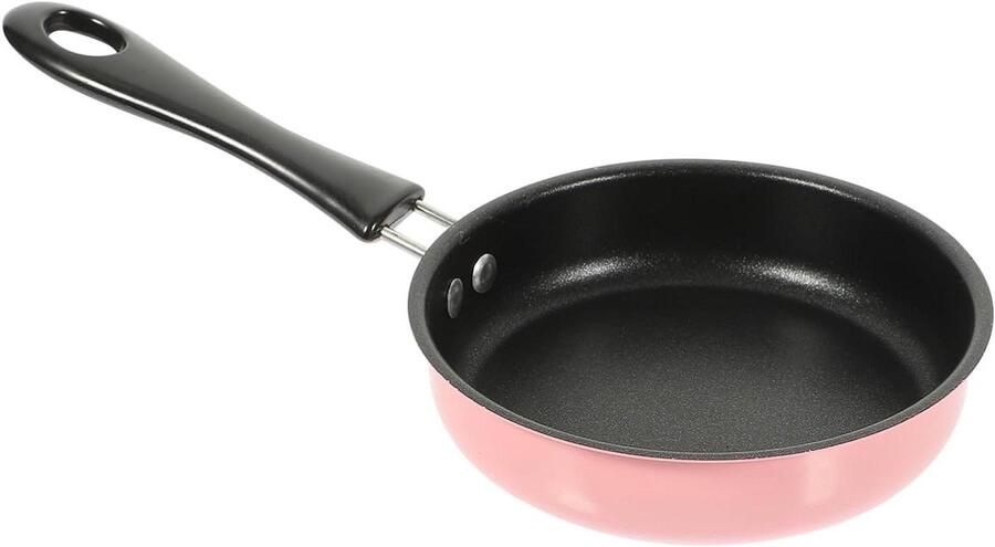 Mini Koekenpan Koekepan Steakpan Eieren Bakken Antiaanbaklaag 25x13x3 cm Roze