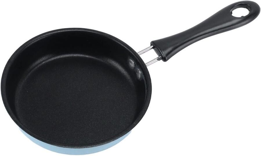 Mini Koekenpan Koekjespan Bakpan Ontbijt Maken Antiaanbaklaag 12cm Diameter Blauw