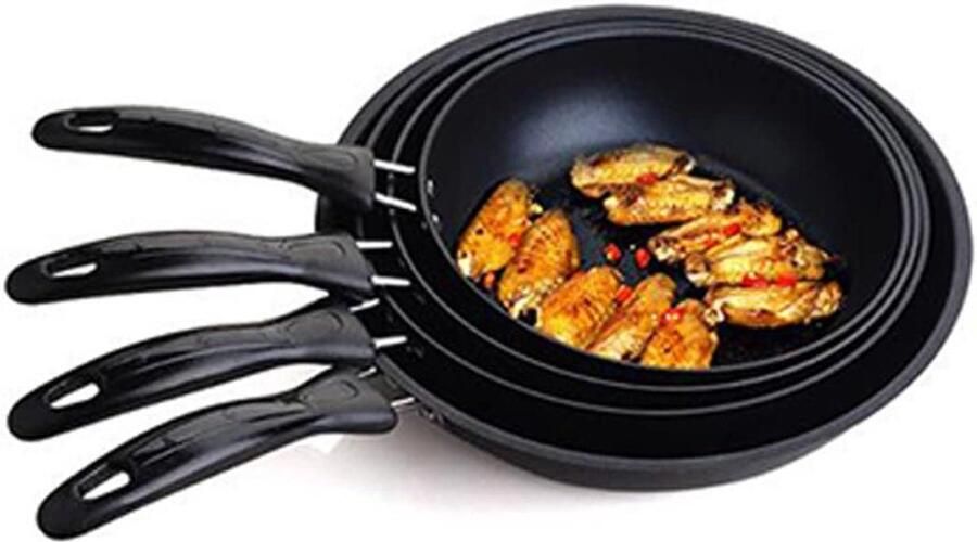 Mini Koekenpan Omelet Pan Enkele Porties Bereiden Antiaanbaklaag 16 cm Zwart